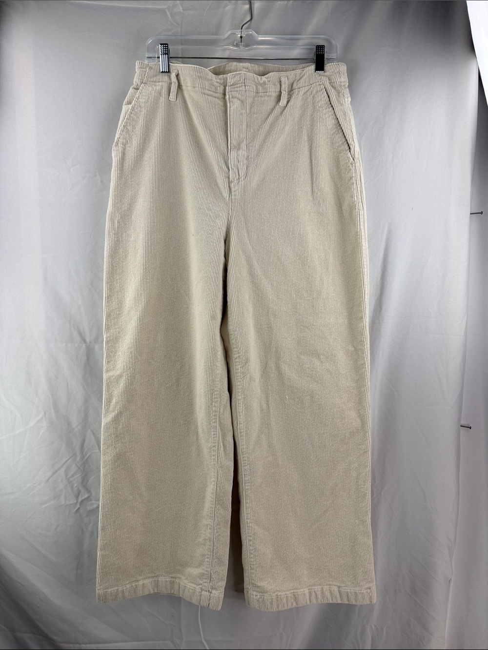 Gap Women’s Size 14 Wide Whale Cream Off White 4 Pocket Wide Leg Corduroy Pants